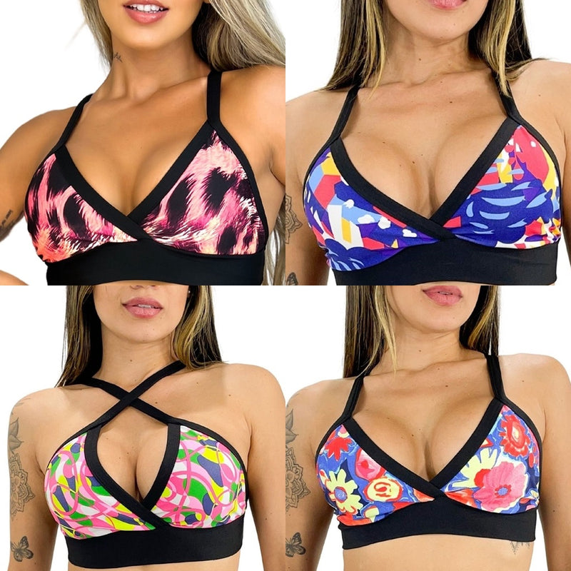 Compre 1 e Leve 3  - Tops Fitness Academia Com Forro Confortável Estampas e Cores Diversas