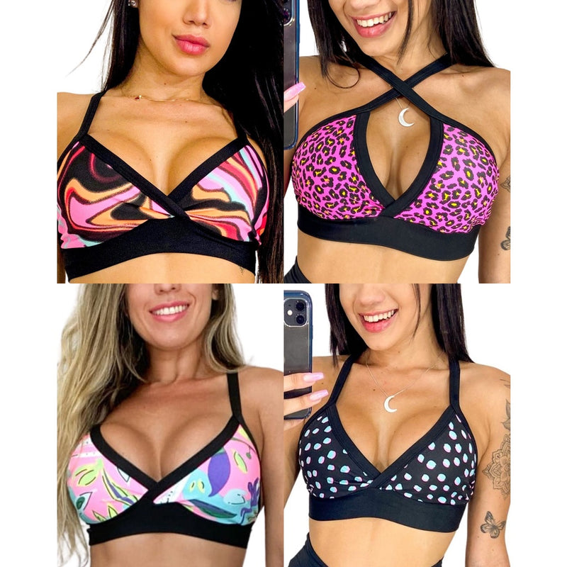 Compre 1 e Leve 3  - Tops Fitness Academia Com Forro Confortável Estampas e Cores Diversas