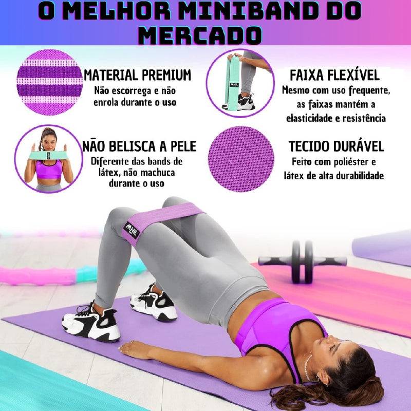 Super Kit 21 Elástico Extensor para Treinar em Casa, Academia, Pilates, Musculação - Loja de Fábrica - 15% de Desconto no ato da Compra!