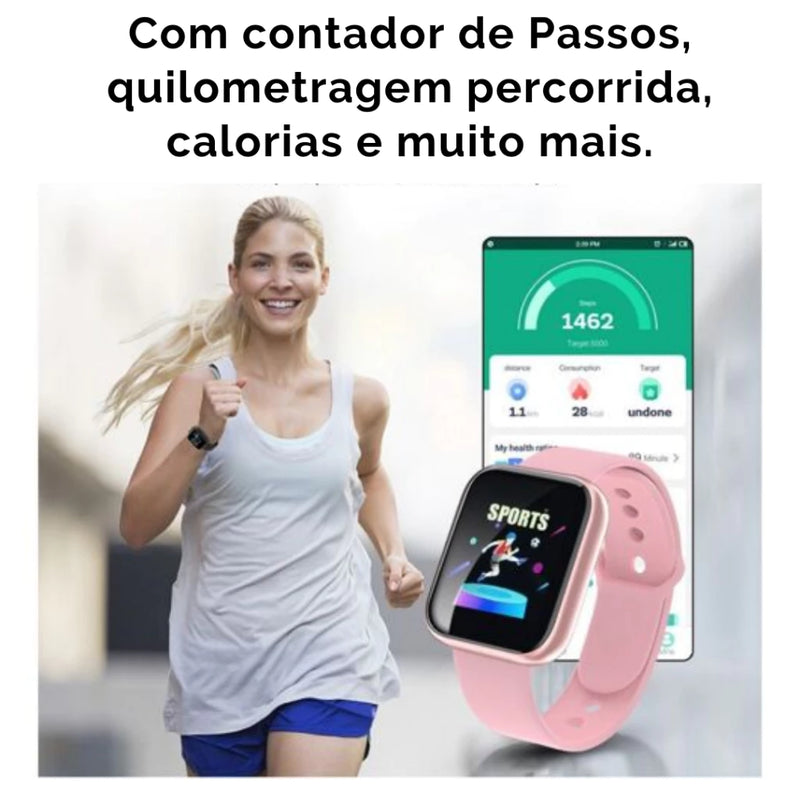 Relógio Smart D20 FitPro: Troca de Fotos, Reprodutor de Música e Duas Pulseiras Inteligentes Cod.:  205