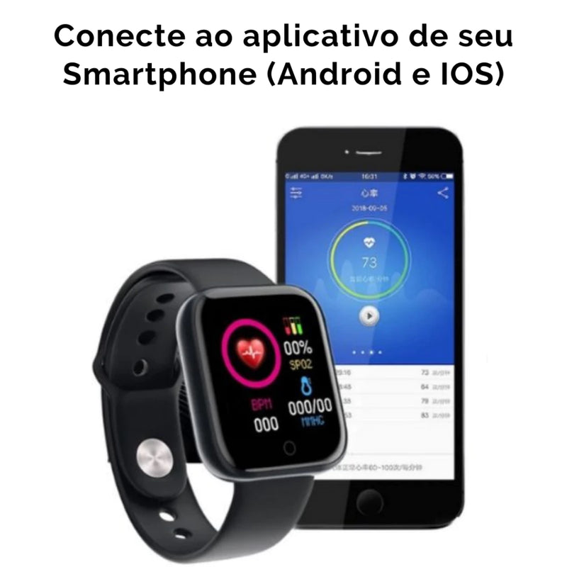 Relógio Smart D20 FitPro: Troca de Fotos, Reprodutor de Música e Duas Pulseiras Inteligentes Cod.:  205