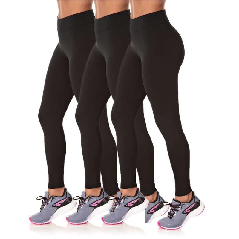 Kit 3 Calças Legging Lisa: Conforto e Estilo para seus Treinos em Los Angeles! Cod.: 229