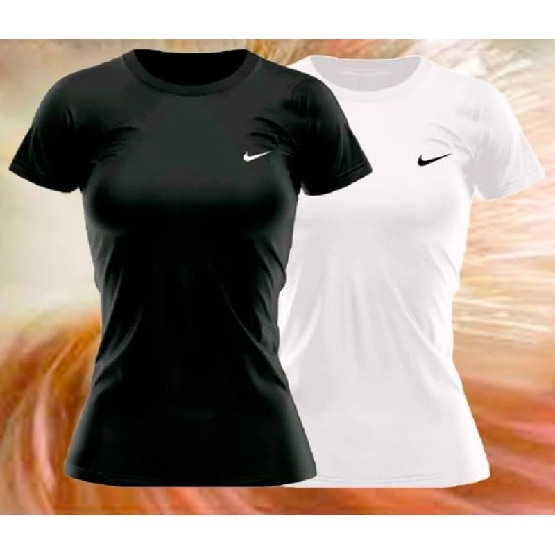 Brilhe nos Treinos com a Camiseta Feminina Dry Fit Prateada! Cod.:309