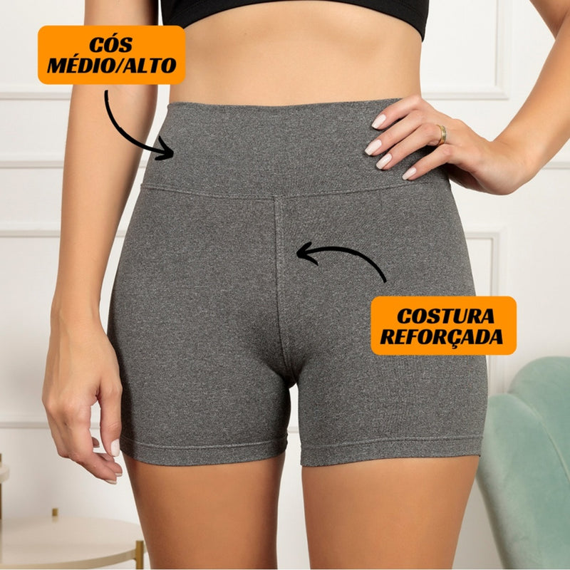 Kit com 3 Shorts Suplex Femininos para Academia com Cós Alto e Zero Transparência! Cod.: 335