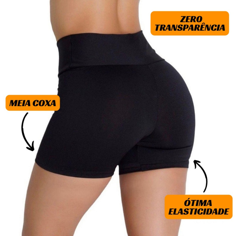 Kit com 3 Shorts Suplex Femininos para Academia com Cós Alto e Zero Transparência! Cod.: 335