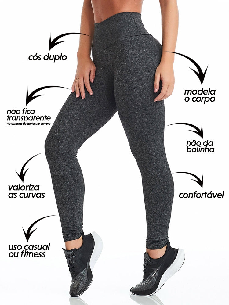 Kit com 2 Calças Legging Feminina Suplex Cintura Alta e Zero Transparência! Cod.: 329