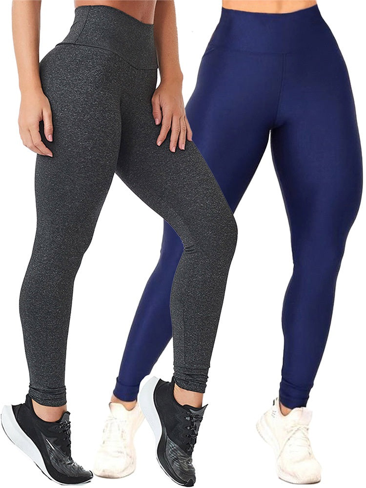 Kit com 2 Calças Legging Feminina Suplex Cintura Alta e Zero Transparência! Cod.: 329