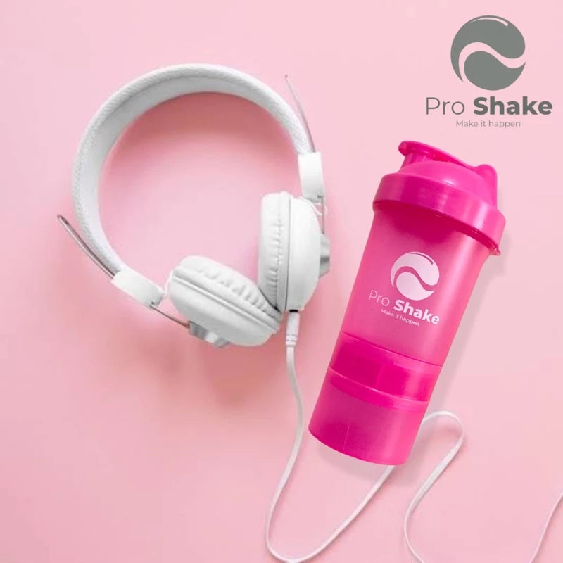 Coqueteleira Shaker Academia Rosa 400ml com Porta Comprimidos: Praticidade e Estilo Cod.: 210