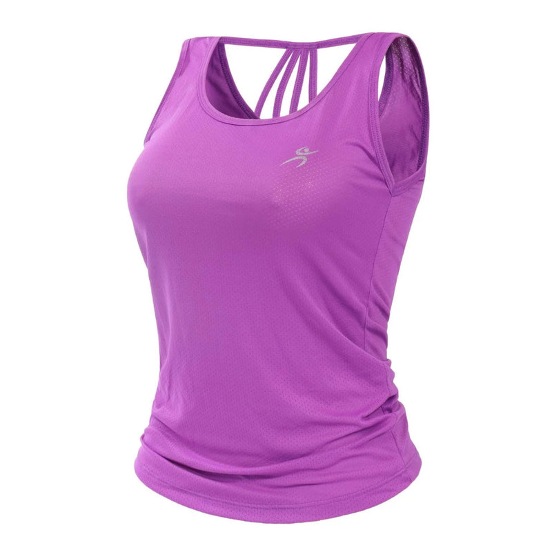 Camiseta Fitness Regata Feminina Dryfit Strappy com Detalhe de Tirinhas para Seus Treinos! Cod.:294