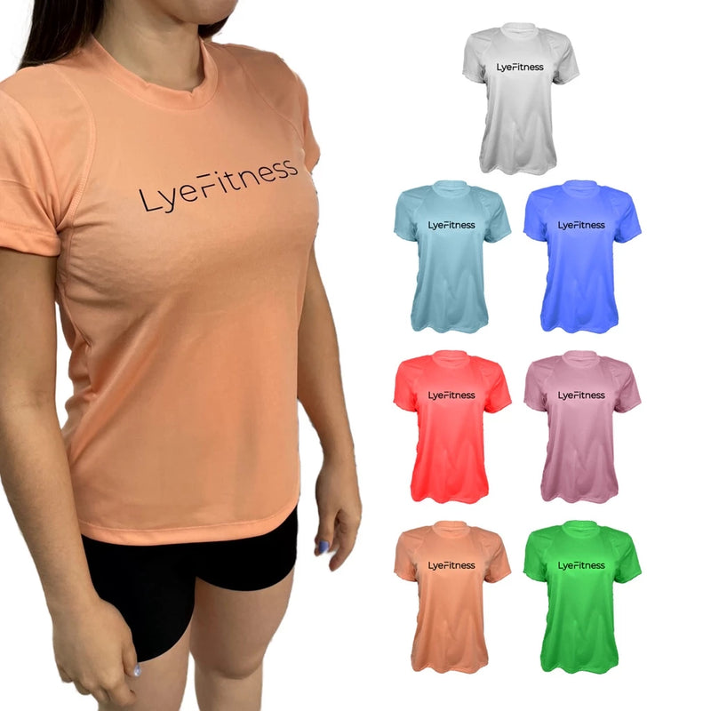 Três Vezes Mais Estilo e Desempenho - Kit de 3 Camisetas Femininas Estampadas Dry Fit para Academia Fitness! Cod.:293